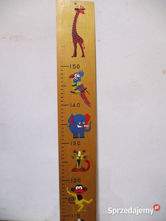 Stara Drewniana Miarka Wzrostu Dzieci z PRL mazowieckie