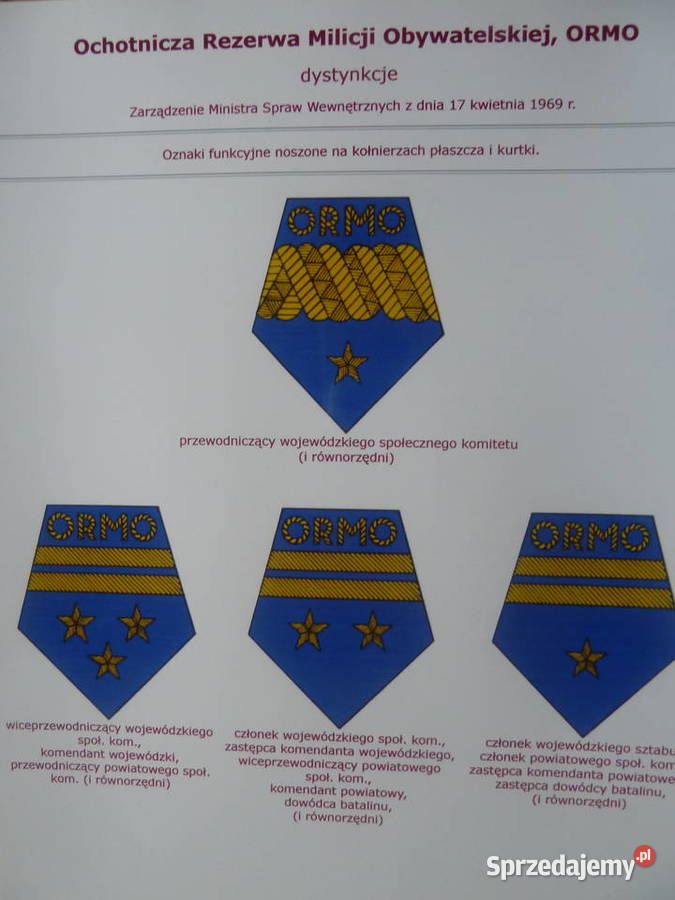 Dystynkcje byłych służb ORMO Rzepiennik Marciszewski