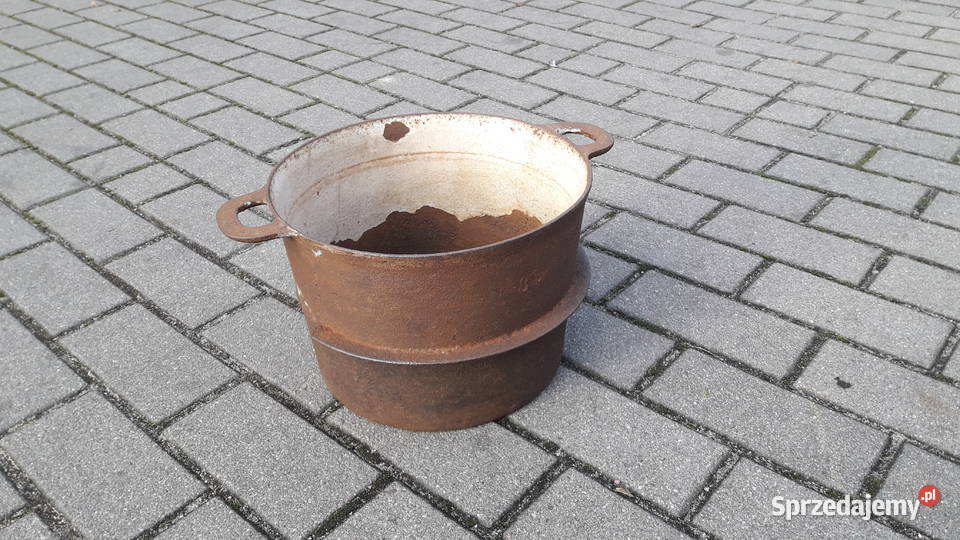 Stary duży garnek gar żeliwny do dekoracji Gdynia