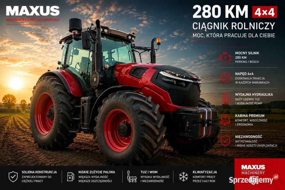 MAXUS 280 4x4 NOWY CIĄGNIK ROLNICZY KLASY