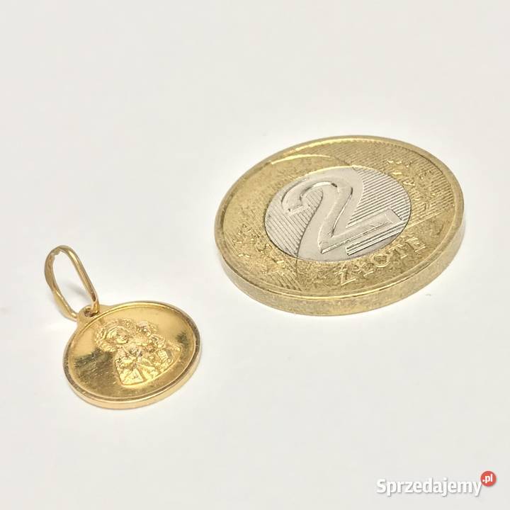 Złoty MEDALIK wisiorek 14K Matka Boska BOZIA 1 Warszawa