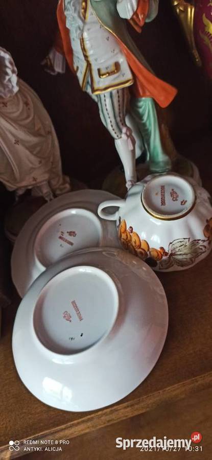 Filiżanka z talerzykiem deserowym Łomonosow Antyki, Sztuka, Kolekcje Gdańsk