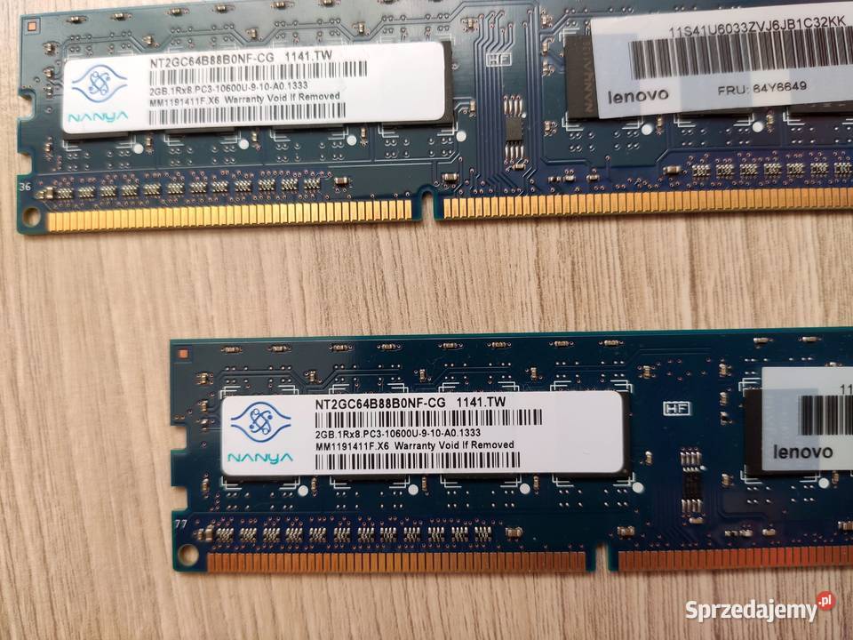 Pamięć RAM Nanya NT2GC64B88B0NFCG 2x2GB 4GB Pojemność 4GB kujawsko-pomorskie Tuchola