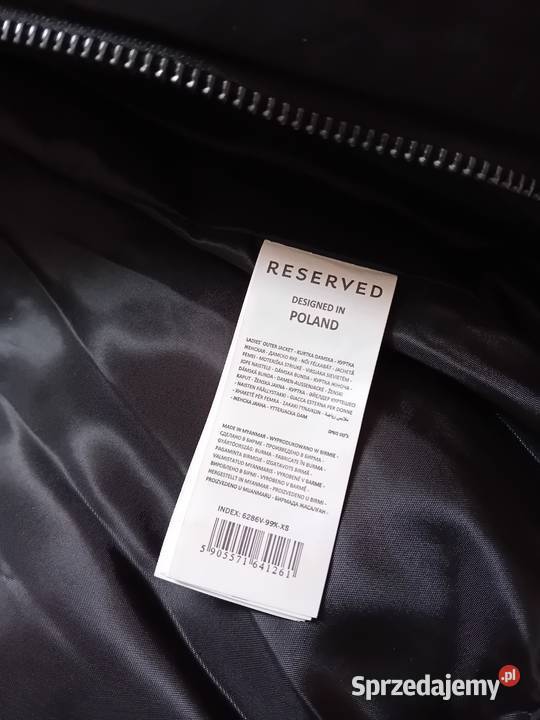 Nowa czarna puchowa kurtka z kapturem Warszawa