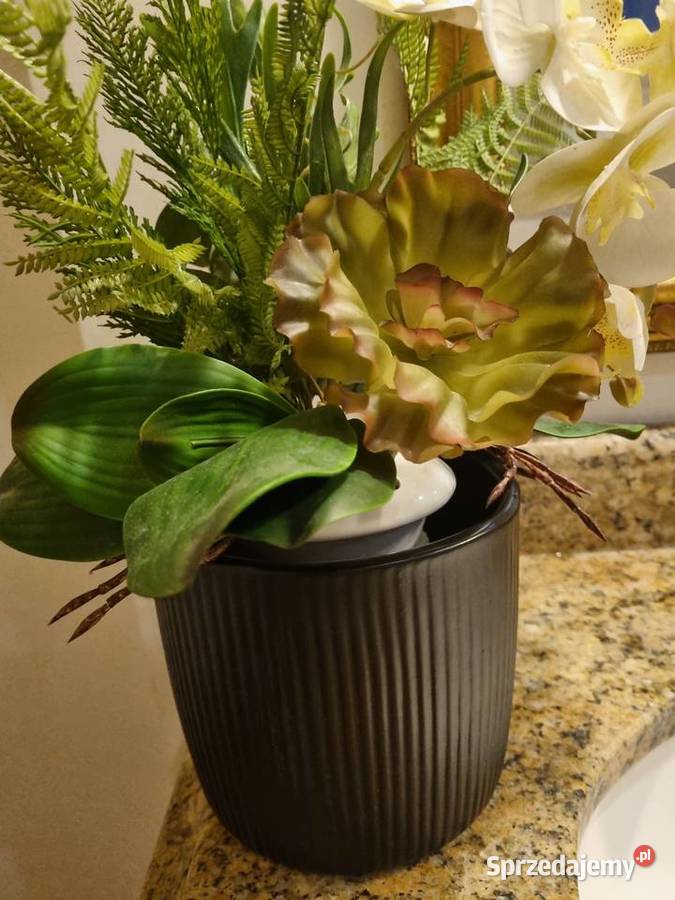 Osłonka ceramiczna doniczka czarna Lublin