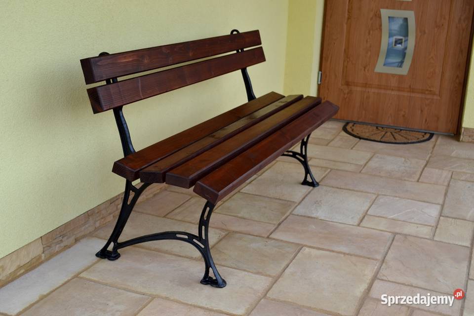 Ławka ogrodowa miejska parkowa żeliwo oparcie lubuskie