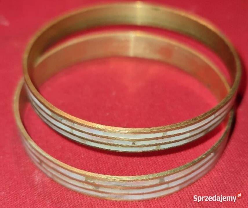 Bransolety mosiężne mniejsze z masą perłową śląskie Katowice