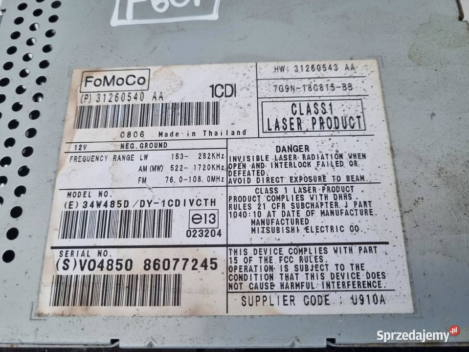 Volvo XC70 V70 III S80 II RADIOODTWARZACZ Radio Chełm