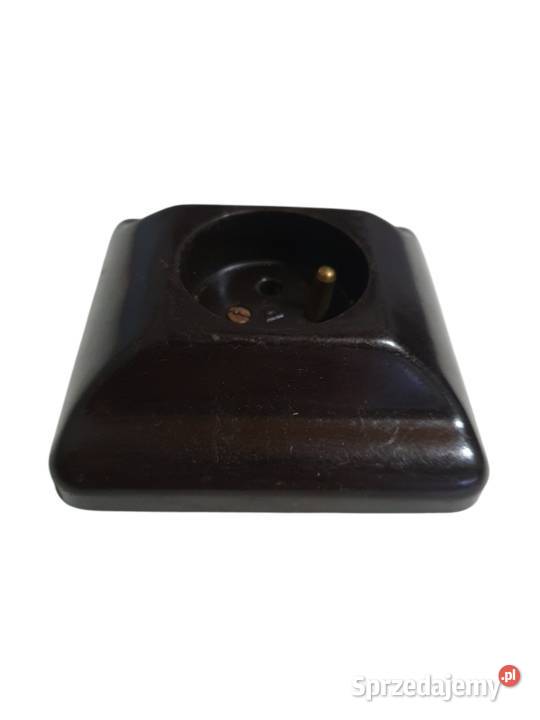 Stare gniazdko elektryczne podtynkowe bakelitowe Cieszyn