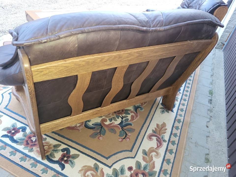 Komplet wypoczynkowy fotel sofa dwuosobowa skóra Sypniewo