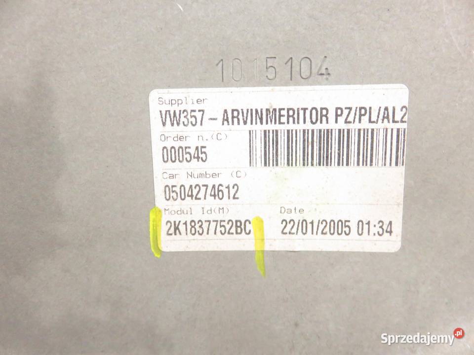 PODNOŚNIK SZYBY PRAWY PRZEDNI VW CADDY III