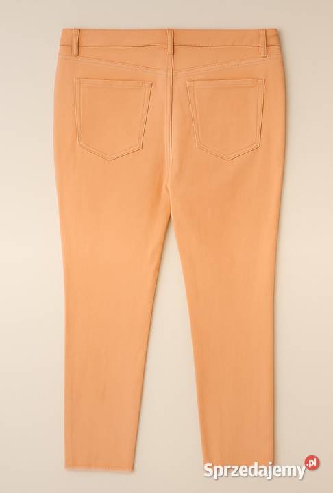 Bawełniane dżinsy morelowe z przetarciem Bonprix Spodnie Giżycko