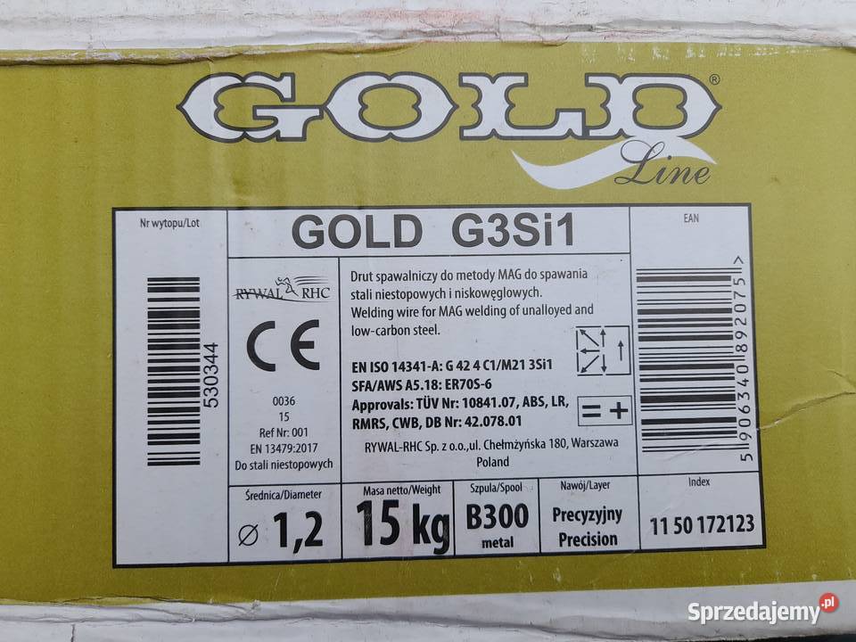 Drut spawalniczy MAG GOLD G3Si1 ER70S6 12 mm 15 Nowy Sącz
