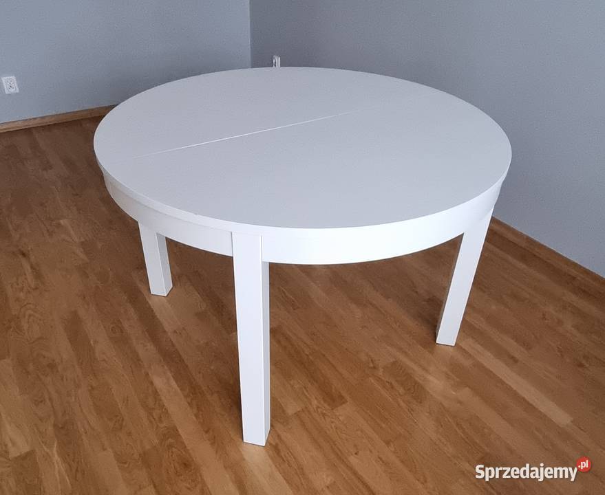 Biały okrągły stół IKEA BJURSTA 115 rozkładany Kalisz sprzedam