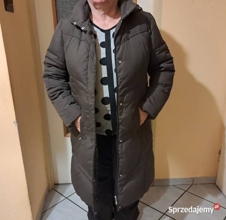 Cieplutki leciutki bo puchowy płaszczyk brązowy/beżowy Jelenia Góra