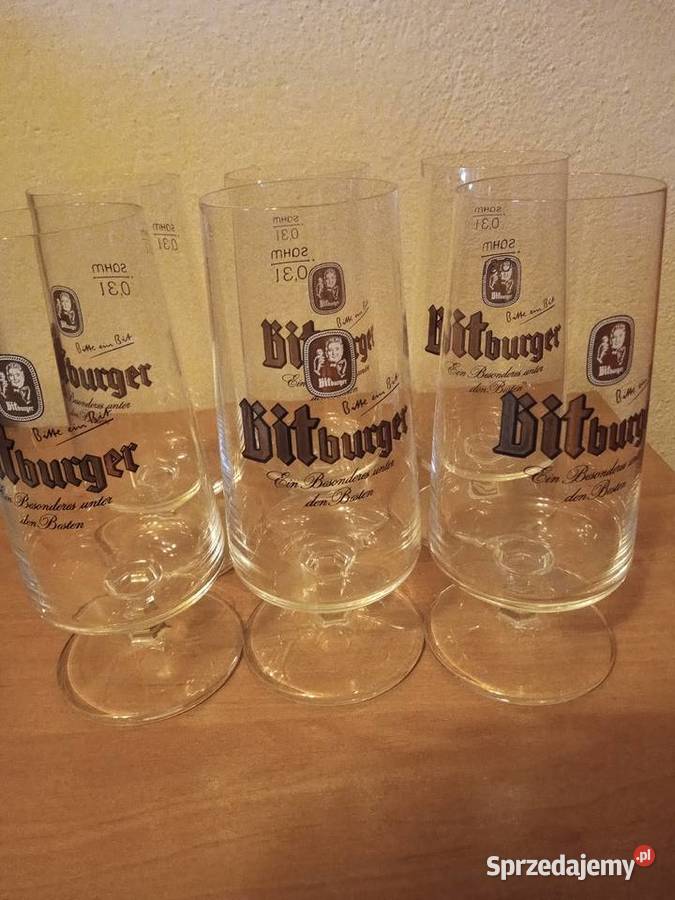 Szklanka na nóżce kufel do piwa Bitburger Tychy