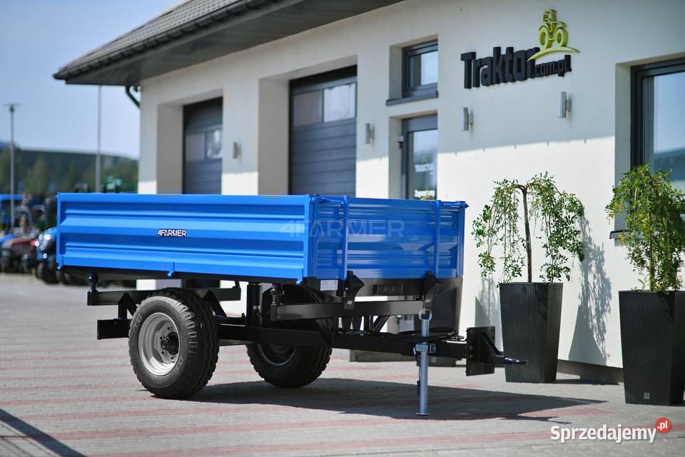 Przyczepa rolnicza jednoosiowa 2T z kiprem i