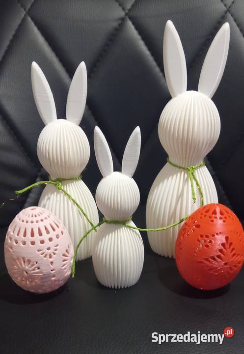 Zające wielkanocne 3 biały Mielec