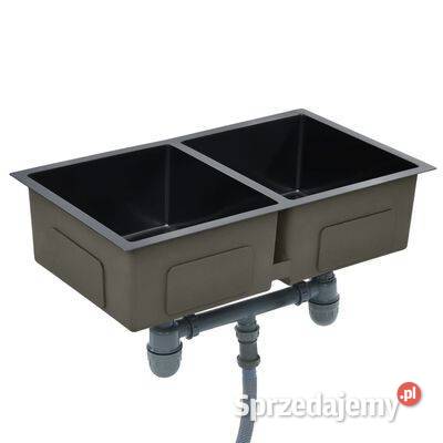 vidaXL Ręcznie robiony zlewozmywak czarny stal mazowieckie Warszawa sprzedam