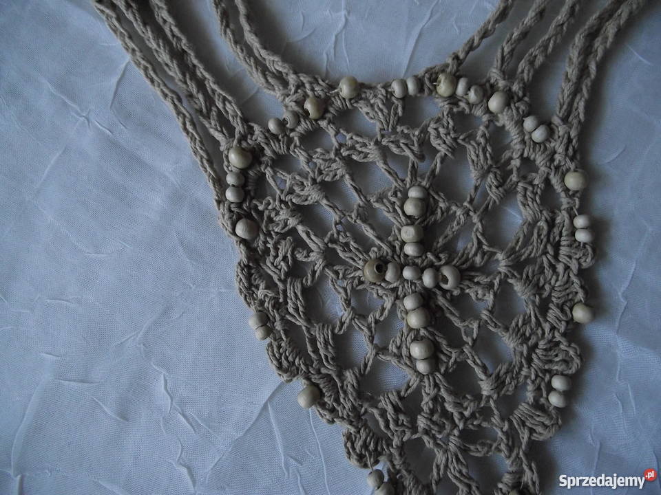 BAWEŁNIANY AUTORSKI NASZYJNIK PIASEK PUSTYNI