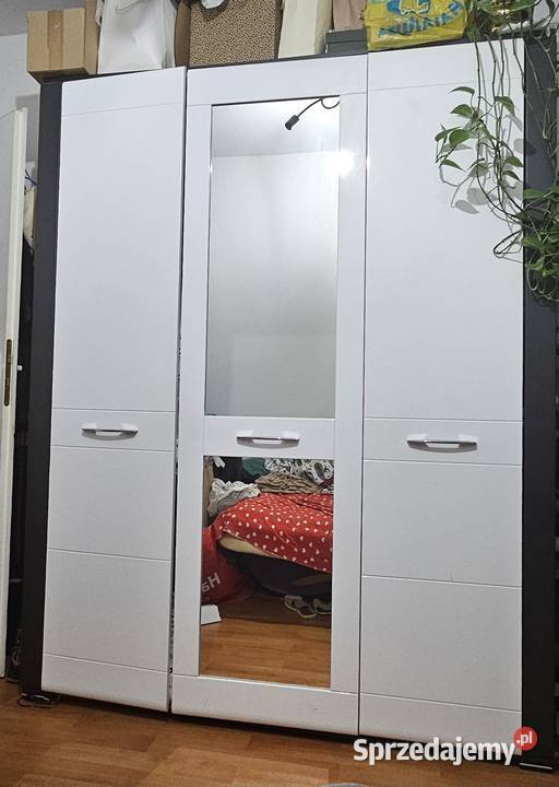 Szafa biała 3 drzwiowa na wysoki połysk z 160cm Kraków sprzedam