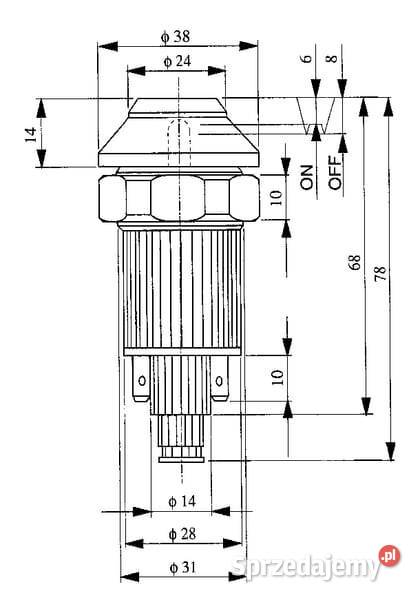 Przełącznik przyciskowy lamp roboczych okrągły Kamionna