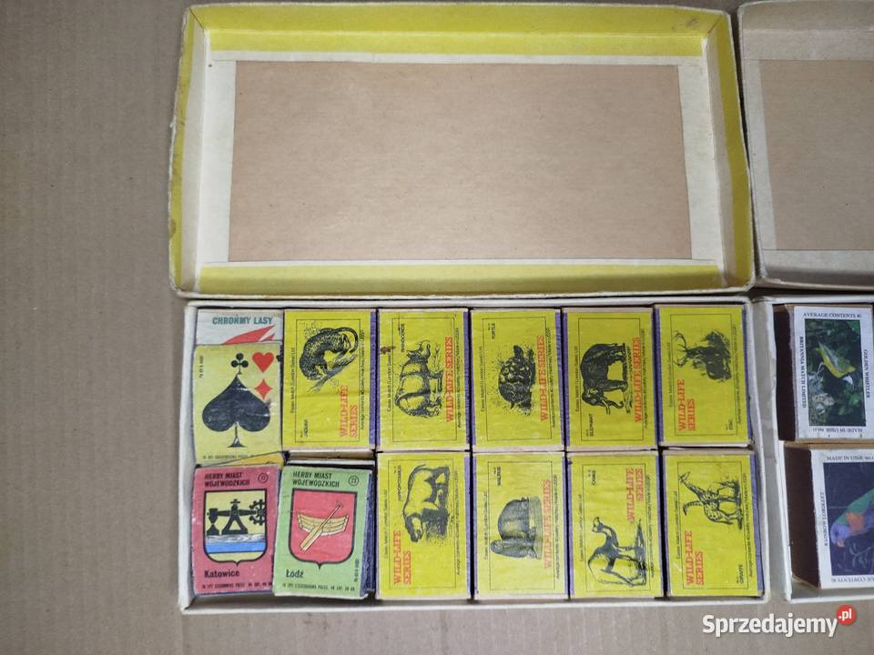 Zabytkowe pudełka zapałkach PRL Zgierz