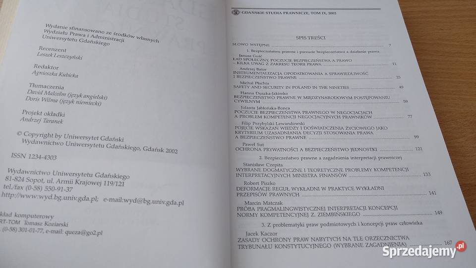 GDAŃSKIE STUDIA PRAWNICZE 9 2002 Problemy miękka Gdańsk