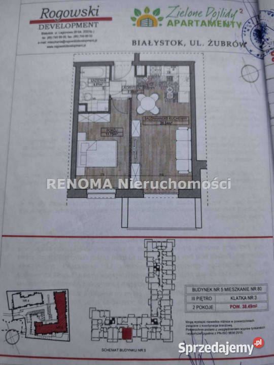 Mieszkanie Białystok Żubrów 3849m2 2 pokoje