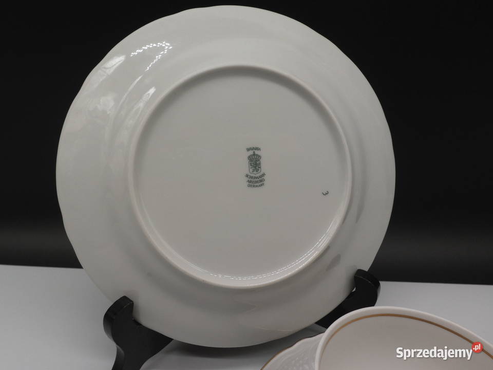 Piękne Trio Śniadaniowe SCHUMANN ARZBERG Bavaria Porcelana i szkło Raszków