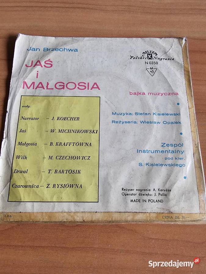 Bajka muzyczna Jaś I Małgosia PRL płyta winylowa Oświęcim sprzedam