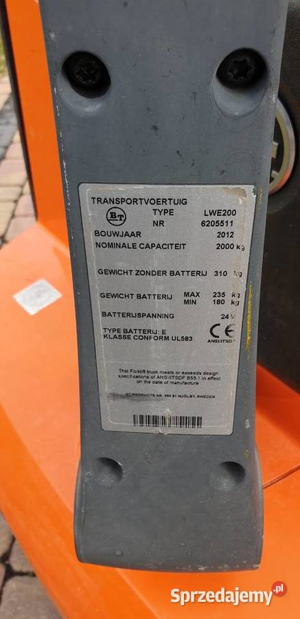 Wózek elektryczny paleciak Toyota BT lwe200 Namysłów
