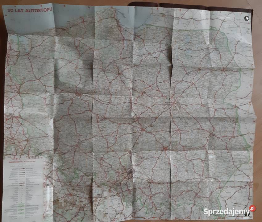 Nosnik mapa samochodowa Polski 30 lecie Sosnowiec sprzedam