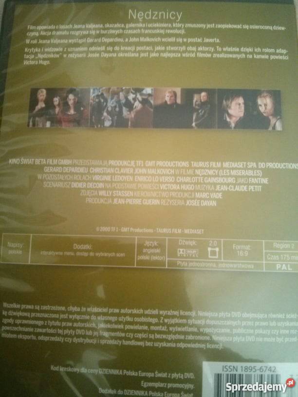 Nędznicy Gerard Depardieu DVD