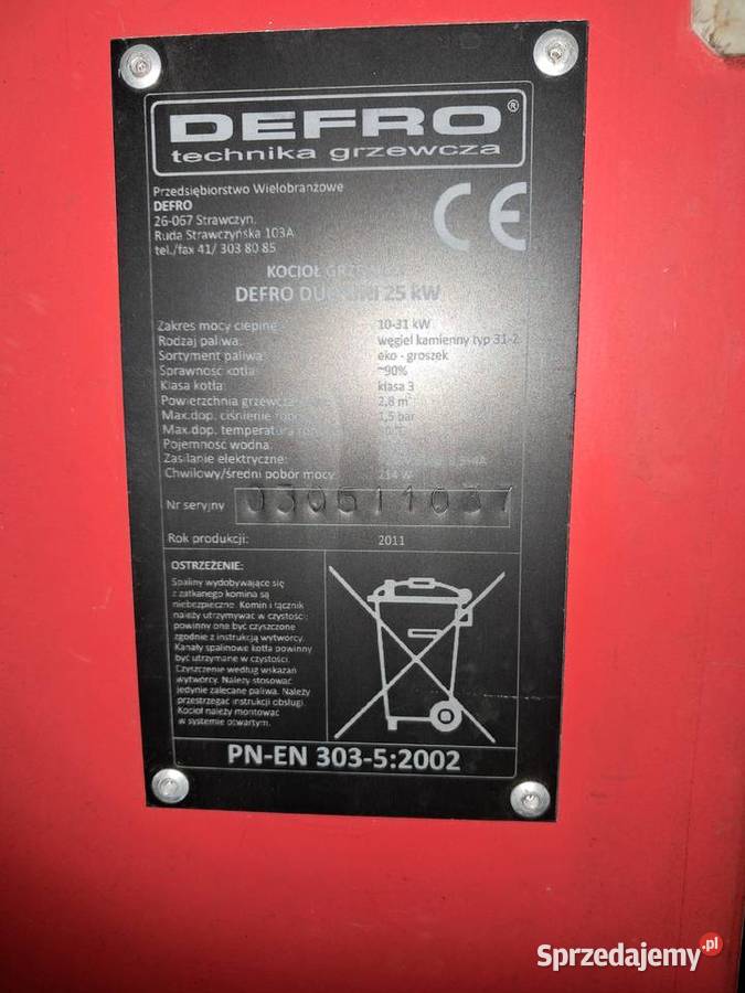 Piec na ekogroszek Defro 25kw Strawczyn