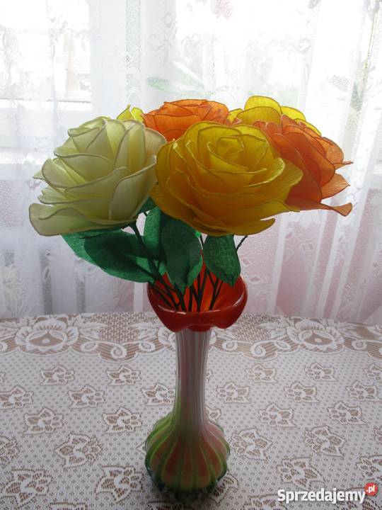 Bukiet 7 róż rękodzieło na prezent ślub imieniny dolnośląskie