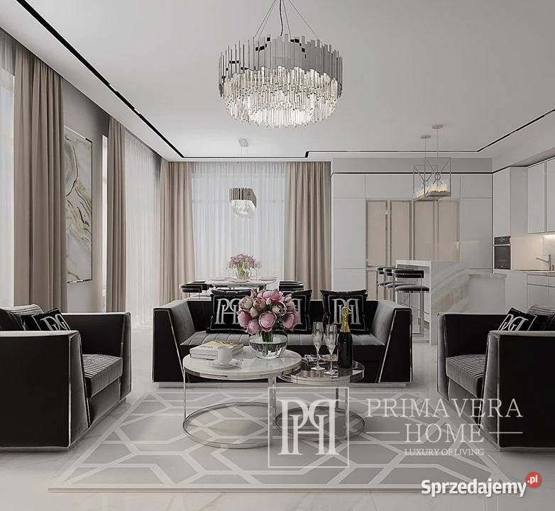 Czarna sofa glamour trzyosobowa srebrna 74cm Warszawa sprzedam