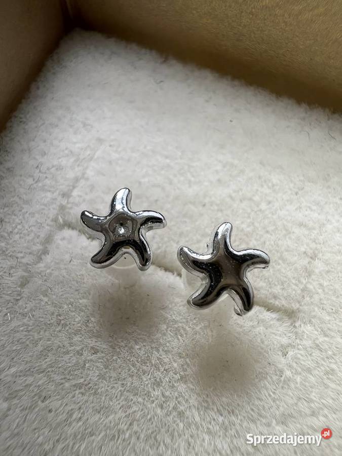 Kolczyki srebrne z diamentem gwiazdy gwiazdki Jasło