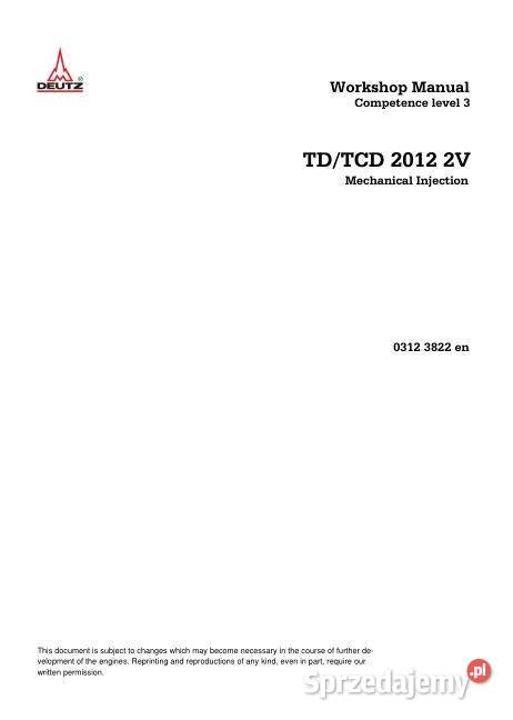 Deutz TCD2012 2V instrukcja naprawy silniki świętokrzyskie