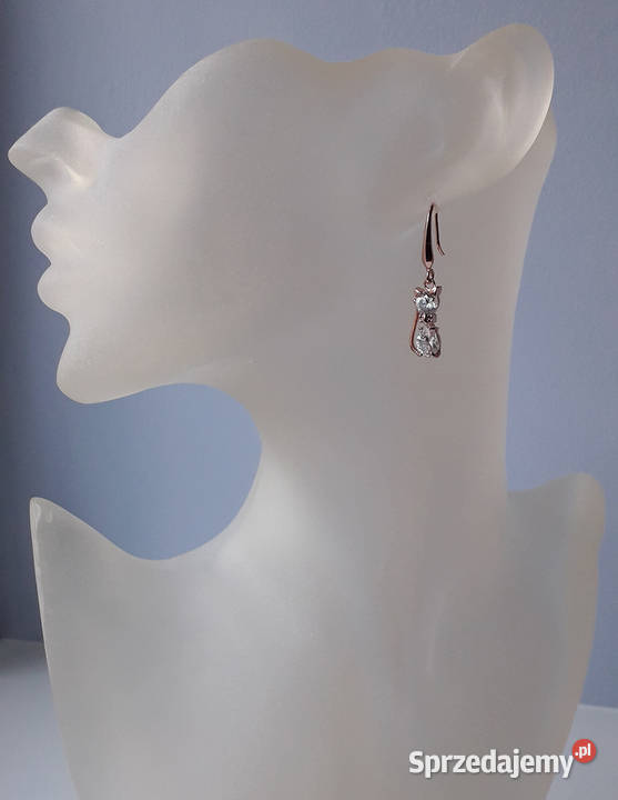 Kolczyki pozłacane Koty z cyrkoniami Łódź