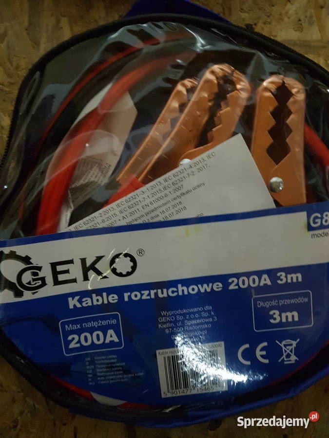 KABLE PRZEWODY ROZRUCHOWE 3M 200A POKROWIEC GEKO Dom i Ogród Głogowa