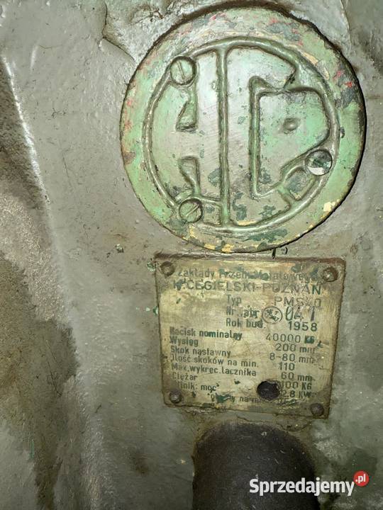 Prasa mimośrodowa PMS 40 Wejherowo