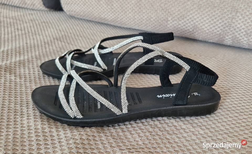sandały damskie z cyrkoniami r 3738 kamyczki Kraków