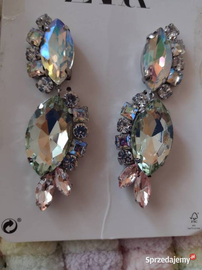 ZARA Bogato zdobione cyrkoniami kolczyki
