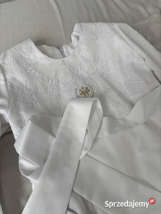 Zdobiona sukienka komunijna biały małopolskie Jordanów