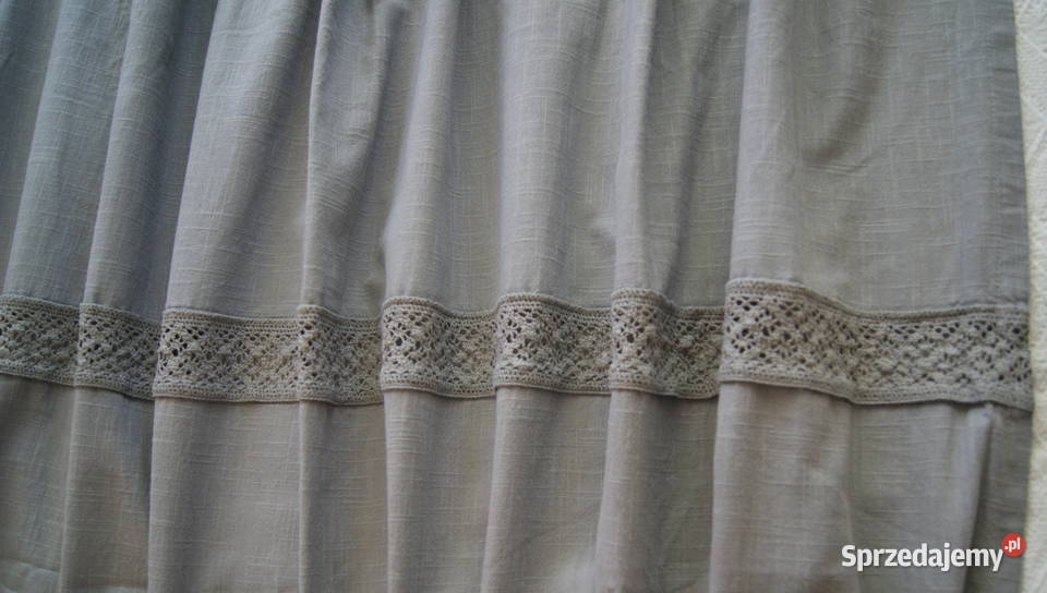 Firany zasłony SHABBY Chic szare PIĘKNE Wystrój okien dolnośląskie Dobroszyce