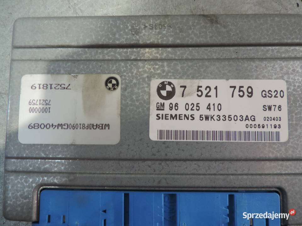 STEROWNIK BMW E39 7521759 96025410 5WK33503AG małopolskie Nowy Sącz