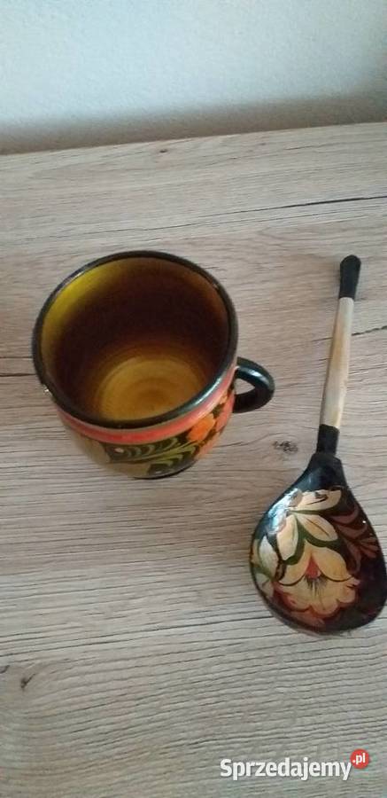 Rosyjski kubek z łyżką prl Przedbórz
