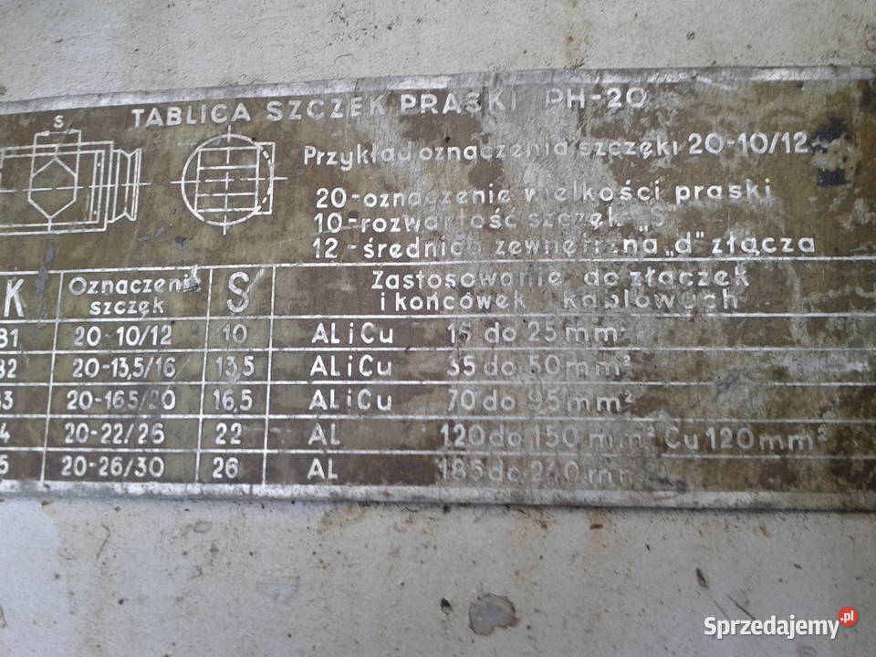 RECZNA PRASKA HYDRAULICZNA DO KABLI Produkcja małopolskie Kęty