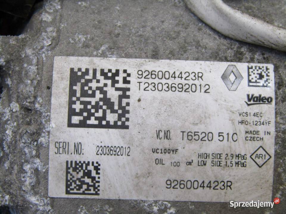 KOMPRESOR KLIMATYZACJI 10 CTE RENAULT CAPTUR II osobowe